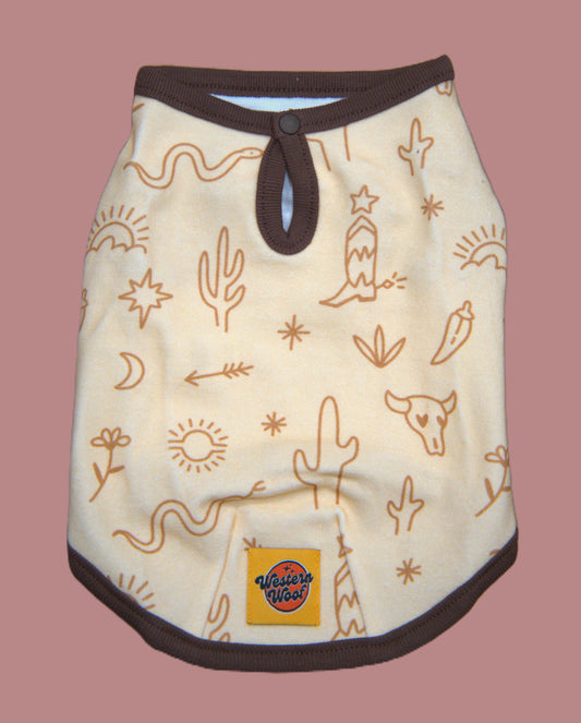 Dog sweater shirt with western pattern